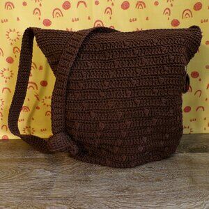 NINE WEST Women's Boho Brown Knit Purse Shoulder Bag